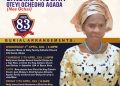 Senate Deputy Clerk, Agada Burries Mother April 12
