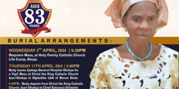 Senate Deputy Clerk, Agada Burries Mother April 12