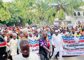 Concerned APC Group Rally in Support of National Chairman Ganduje Draws Thousands of Supporters in Abuja.