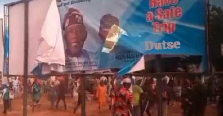 Badaru’s defection plan to PDP intensified as loyalists destroy Tinubu billboards in Dutse